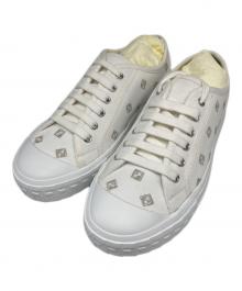 FENDI（フェンディ）の古着「ドミノ FF総柄 キャンパス スニーカー」｜ホワイト