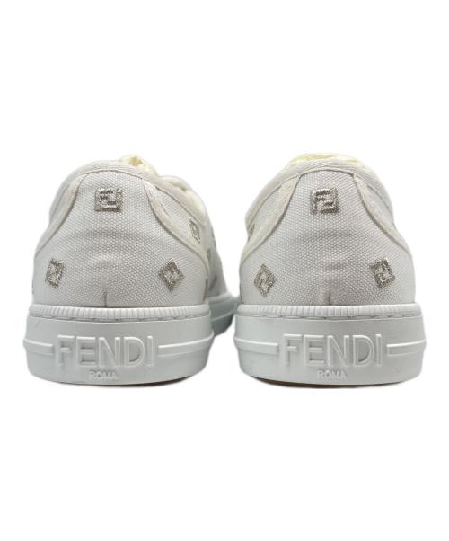 FENDI（フェンディ）FENDI (フェンディ) ドミノ FF総柄 キャンパス スニーカー ホワイト サイズ:7 未使用品の古着・服飾アイテム