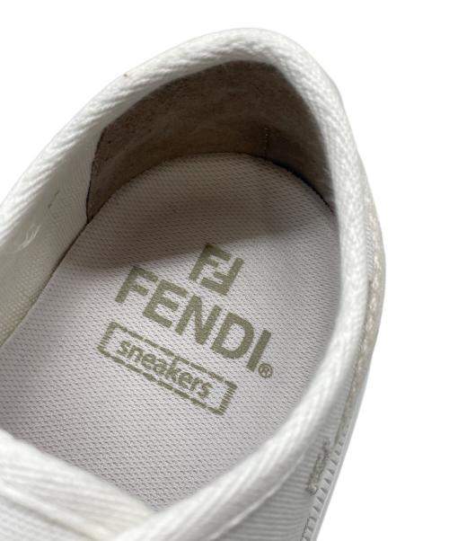 FENDI（フェンディ）FENDI (フェンディ) ドミノ FF総柄 キャンパス スニーカー ホワイト サイズ:7 未使用品の古着・服飾アイテム