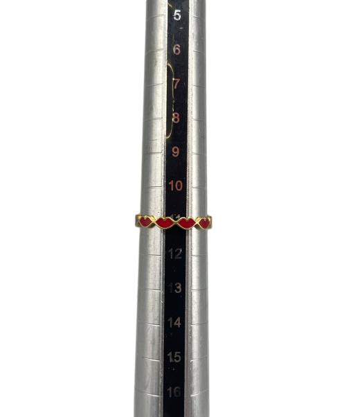 Marie-Helene de Taillac（マリーエレーヌドゥタイヤック）Marie-Helene de Taillac (マリーエレーヌドゥタイヤック) レッドエナメル テンダーキス バンドリング サイズ:11号の古着・服飾アイテム