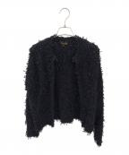 DRAWERドゥロワー）の古着「テープヤーン カーディガン」｜ブラック