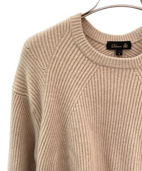 DRAWER（ドゥロワー）DRAWER (ドゥロワー) 9G畦編みクルーネックニット ベージュ サイズ:1の古着・服飾アイテム