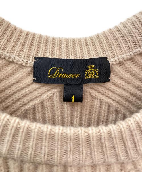 DRAWER（ドゥロワー）DRAWER (ドゥロワー) 9G畦編みクルーネックニット ベージュ サイズ:1の古着・服飾アイテム