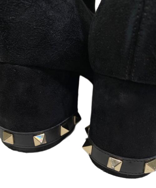 VALENTINO（ヴァレンティノ）VALENTINO (ヴァレンティノ) Rockstud レザートリム スエード アンクルブーツ ブラック サイズ:36 1/2の古着・服飾アイテム