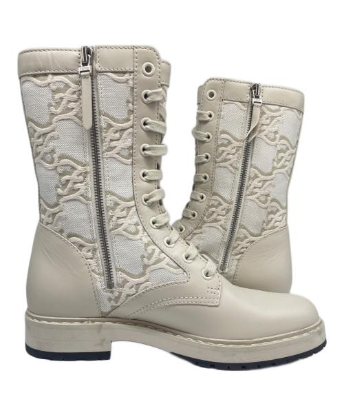 FENDI（フェンディ）FENDI (フェンディ) バイカーブーツ ライトグレー サイズ:37の古着・服飾アイテム