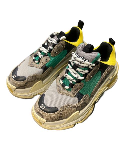 BALENCIAGA（バレンシアガ）BALENCIAGA (バレンシアガ) GUCCI (グッチ) Triple S ベージュ×イエロー サイズ:37の古着・服飾アイテム