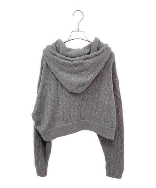 MIU MIU（ミュウミュウ）MIU MIU (ミュウミュウ) カシミヤ混ショートフーディー ライトグレー サイズ:36の古着・服飾アイテム