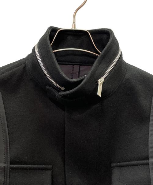 sacai（サカイ）sacai (サカイ) Wool Melton X Nylon Twill Jacket/ウールメルトン×ナイロンツイルジャケット MA-1ジャケット ブラック サイズ:2の古着・服飾アイテム
