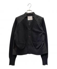 sacai（サカイ）の古着「Hybrid Pleated Back Cardigan/ハイブリッドプリーツバックカーディガン」｜ブラック