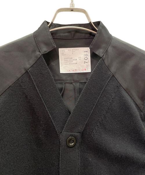 sacai（サカイ）sacai (サカイ) Hybrid Pleated Back Cardigan/ハイブリッドプリーツバックカーディガン ブラック サイズ:2の古着・服飾アイテム