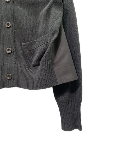 sacai（サカイ）sacai (サカイ) Hybrid Pleated Back Cardigan/ハイブリッドプリーツバックカーディガン ブラック サイズ:2の古着・服飾アイテム
