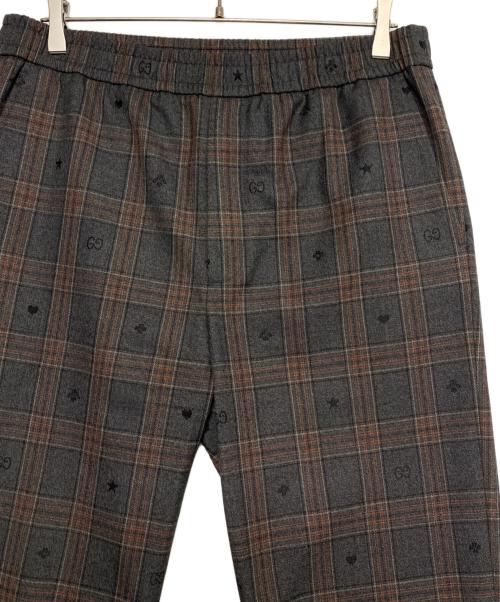 GUCCI（グッチ）GUCCI (グッチ) チェックパンツ グレー サイズ:48の古着・服飾アイテム