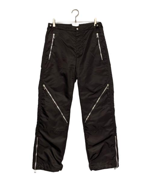 BOTTEGA VENETA（ボッテガベネタ）BOTTEGA VENETA (ボッテガベネタ) デザインジップナイロンパンツ ブラック サイズ:48の古着・服飾アイテム
