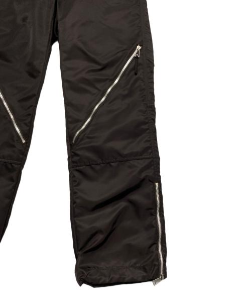 BOTTEGA VENETA（ボッテガベネタ）BOTTEGA VENETA (ボッテガベネタ) デザインジップナイロンパンツ ブラック サイズ:48の古着・服飾アイテム