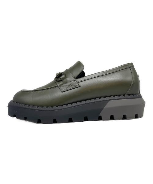 GUCCI（グッチ）GUCCI (グッチ) ラバーホースビットローファー オリーブ サイズ:8の古着・服飾アイテム
