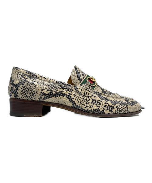 GUCCI（グッチ）GUCCI (グッチ) ホースビット シェリーライン レザーローファー ベージュ サイズ:8の古着・服飾アイテム