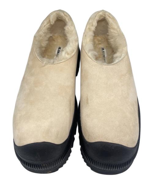 JIL SANDER（ジルサンダー）JIL SANDER (ジルサンダー) ムートンベージュロートップスニーカー アイボリー サイズ:42の古着・服飾アイテム