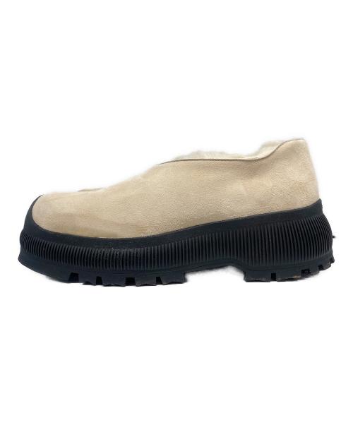 JIL SANDER（ジルサンダー）JIL SANDER (ジルサンダー) ムートンベージュロートップスニーカー アイボリー サイズ:42の古着・服飾アイテム