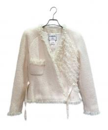 CHANEL（シャネル）の古着「フリルノーカラージャケット」｜アイボリー