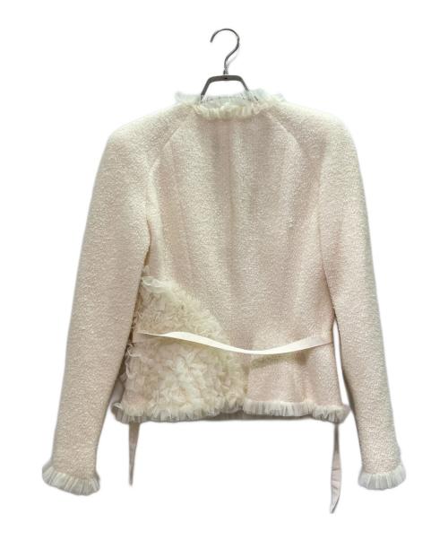 CHANEL（シャネル）CHANEL (シャネル) フリルノーカラージャケット アイボリー サイズ:38の古着・服飾アイテム
