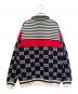 GUCCI (グッチ) GGジャガード コットンニットジャケット ネイビー×ホワイト×レッド サイズ:Ｍ：60000円