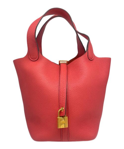 HERMES（エルメス）HERMES (エルメス) ピコタン ロック PM/ゴールド金具/トリヨンクレマンス/レッド系/U刻印 レッド サイズ:PMの古着・服飾アイテム