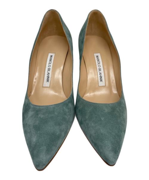 Manolo Blahnik（マノロブラニク）Manolo Blahnik (マノロブラニク) ポインテッドトゥパンプス ライトグレー サイズ:35 1/2の古着・服飾アイテム
