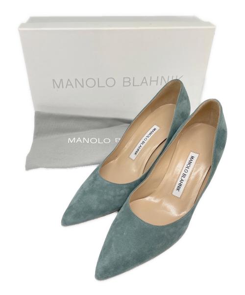 Manolo Blahnik（マノロブラニク）Manolo Blahnik (マノロブラニク) ポインテッドトゥパンプス ライトグレー サイズ:35 1/2の古着・服飾アイテム