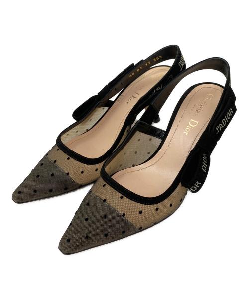Christian Dior（クリスチャン ディオール）Christian Dior (クリスチャン ディオール) J'A DIOR スリングバック ブラック サイズ:35 1/2の古着・服飾アイテム