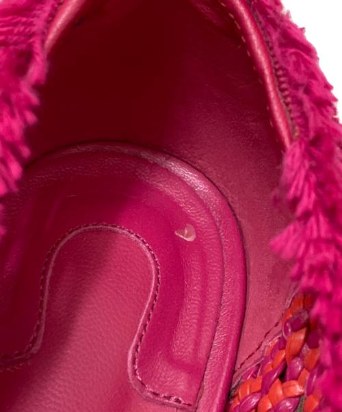 Salvatore Ferragamo（サルヴァトーレ フェラガモ）Salvatore Ferragamo (サルヴァトーレ フェラガモ) バラリボンメッシュフラットパンプス ショッキングピンク サイズ:5 1/2の古着・服飾アイテム