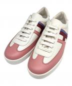 HERMESエルメス）の古着「ブーメラン/レザースニーカー」｜ホワイト×ピンク