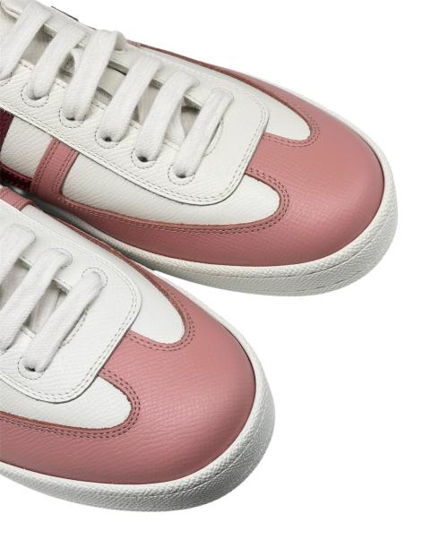 HERMES（エルメス）HERMES (エルメス) ブーメラン/レザースニーカー ホワイト×ピンク サイズ:35 1/2の古着・服飾アイテム