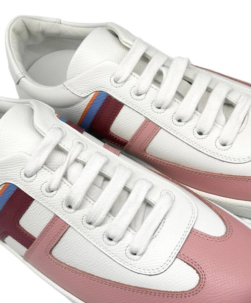 HERMES（エルメス）HERMES (エルメス) ブーメラン/レザースニーカー ホワイト×ピンク サイズ:35 1/2の古着・服飾アイテム