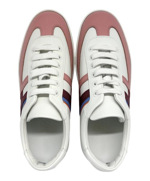 HERMES（エルメス）HERMES (エルメス) ブーメラン/レザースニーカー ホワイト×ピンク サイズ:35 1/2の古着・服飾アイテム