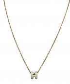 HERMESエルメス）の古着「ポップアッシュHネックレス/Mini Pop H pendant」｜ホワイト×ゴールド