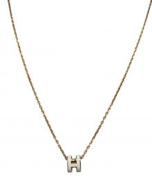 HERMES（エルメス）の古着「ポップアッシュHネックレス/Mini Pop H pendant」｜ホワイト×ゴールド