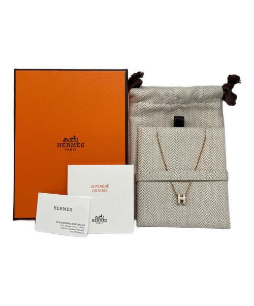 HERMES（エルメス）HERMES (エルメス) ポップアッシュHネックレス/Mini Pop H pendant ホワイト×ゴールド サイズ:MINI/ミニの古着・服飾アイテム