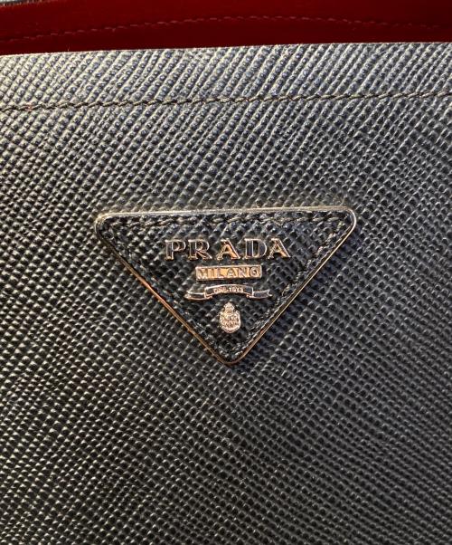 PRADA（プラダ）PRADA (プラダ) ガレリア/2WAYバッグ ネイビー×レッドの古着・服飾アイテム