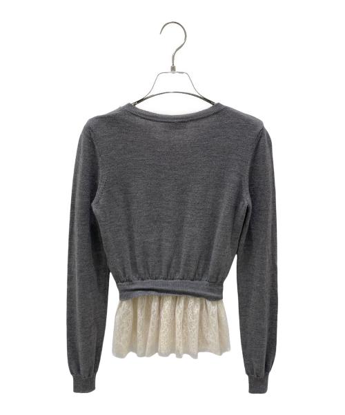 RED VALENTINO（レッドヴァレンティノ）RED VALENTINO (レッドヴァレンティノ) レースカーディガン グレー サイズ:Mの古着・服飾アイテム