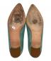 中古・古着 Manolo Blahnik (マノロブラニク) Hangisi/ハンギシ サテンフラットパンプス グリーン サイズ:36 1/2：25000円