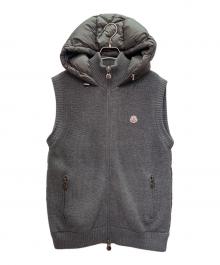 MONCLER（モンクレール）の古着「ニット切替 ダウンベスト/MAGLIONE TRICOT GILET」｜グレー