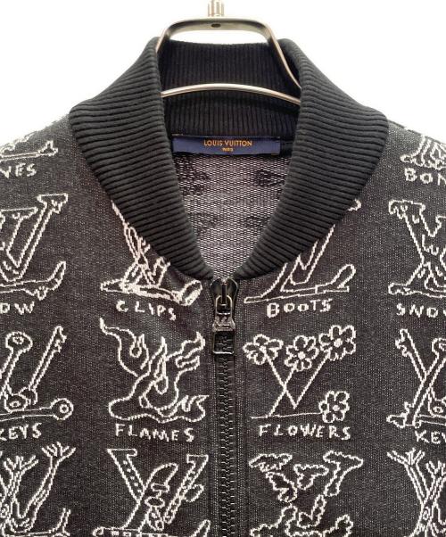 LOUIS VUITTON（ルイ ヴィトン）LOUIS VUITTON (ルイ ヴィトン) LVカートゥーンジャガードジップスルーブルゾン ブラック サイズ:Sの古着・服飾アイテム