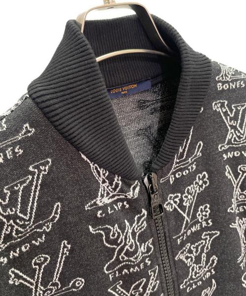 LOUIS VUITTON（ルイ ヴィトン）LOUIS VUITTON (ルイ ヴィトン) LVカートゥーンジャガードジップスルーブルゾン ブラック サイズ:Sの古着・服飾アイテム