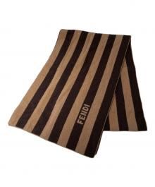 FENDI（フェンディ）の古着「カシミヤマフラー」｜ブラウン×ベージュ