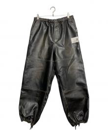 MIHARA YASUHIRO（ミハラヤスヒロ）の古着「VEGAN LEATHER TROUSERS」｜ブラック