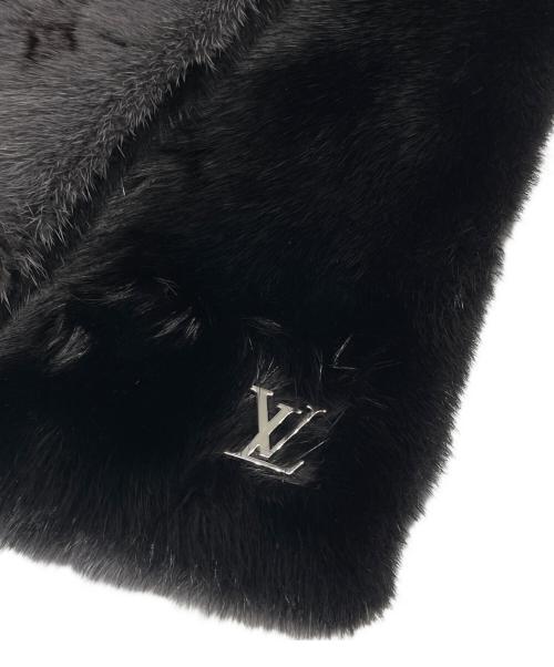 LOUIS VUITTON（ルイ ヴィトン）LOUIS VUITTON (ルイ ヴィトン) マフラー・モノグラムリバース グレー×ブラックの古着・服飾アイテム
