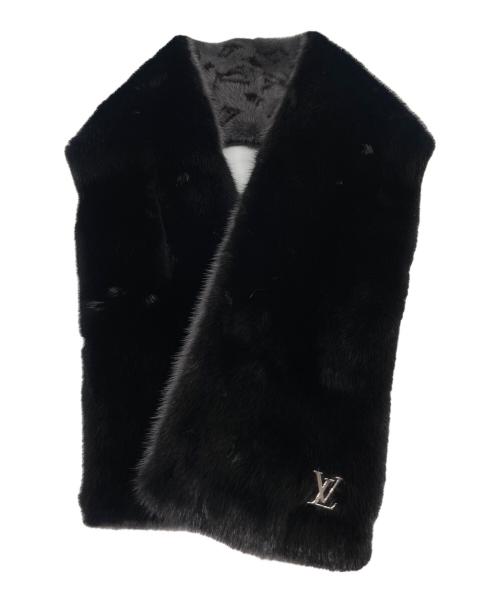 LOUIS VUITTON（ルイ ヴィトン）LOUIS VUITTON (ルイ ヴィトン) マフラー・モノグラムリバース グレー×ブラックの古着・服飾アイテム