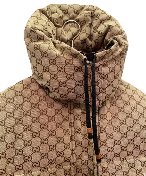 GUCCI（グッチ）GUCCI (グッチ) GUCCI GG Canvas Down Jacket/GGコットンキャンバス ダウンジャケット ベージュ サイズ:36の古着・服飾アイテム