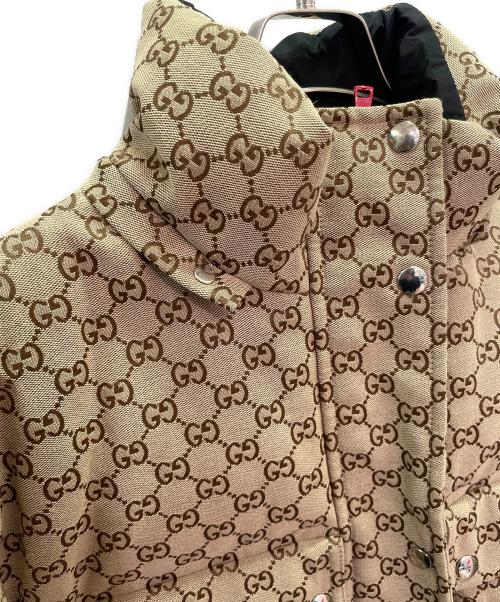 GUCCI（グッチ）GUCCI (グッチ) GUCCI GG Canvas Down Jacket/GGコットンキャンバス ダウンジャケット ベージュ サイズ:36の古着・服飾アイテム