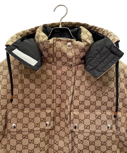 GUCCI（グッチ）GUCCI (グッチ) GUCCI GG Canvas Down Jacket/GGコットンキャンバス ダウンジャケット ベージュ サイズ:36の古着・服飾アイテム